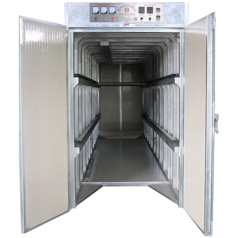 Forno de cura composto para serviço pesado com estrutura reforçada e sistema ferroviário de canal C